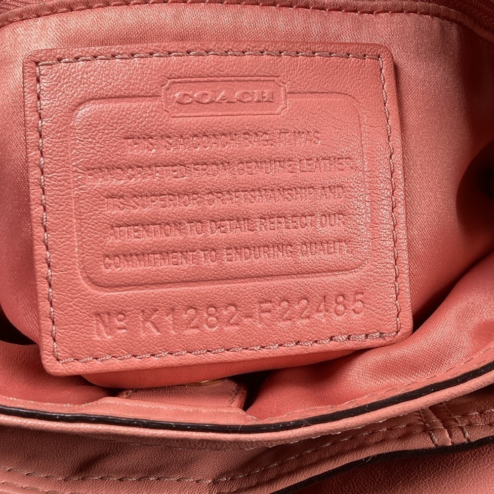 COACH 22485 VINTAGE ASHLEY TOSSED LASER CUT LEATHER SHOULDER BAG PINK CORAL HOB - Picture 9 of 16